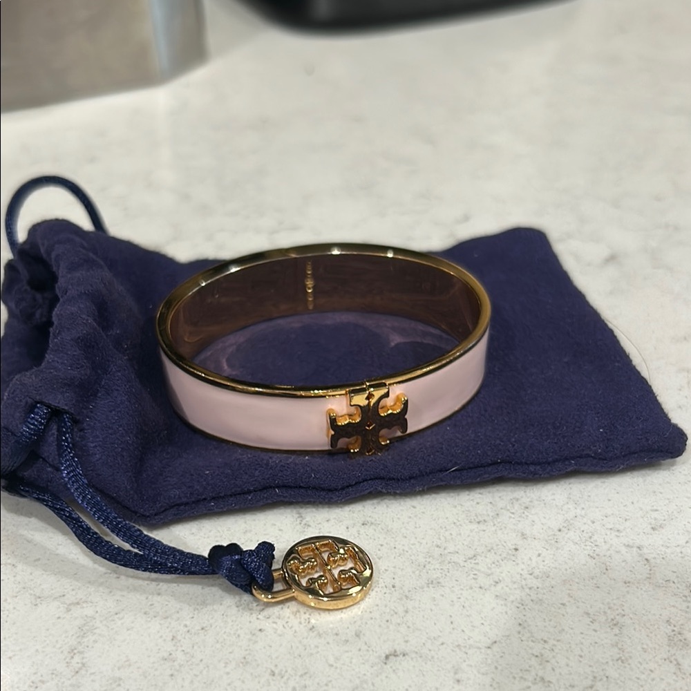 TORY BURCH Gold and Pink Bangle